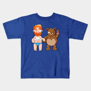 Bear Lover Ginger (No Text) Kids T-Shirt